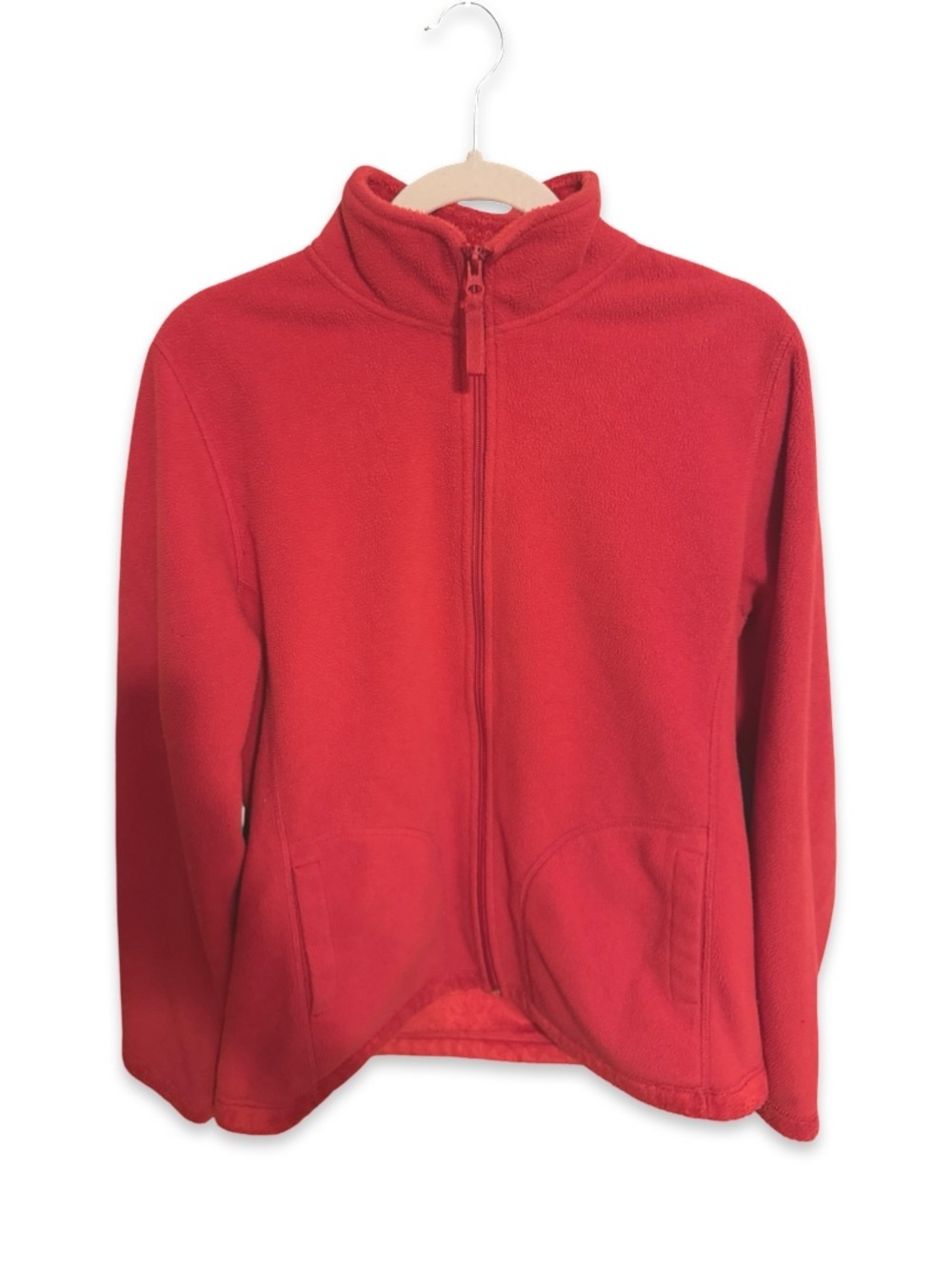 Jane Ashley Women’s Red Full Zip Fleece Jacket Size Medium